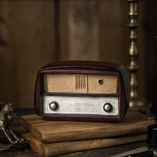 Vintage Wooden Radio Ornaments Home Decoration Cute Wood Table Miniature Craft Shoot Accessories Work Kids Room Nursery Decor