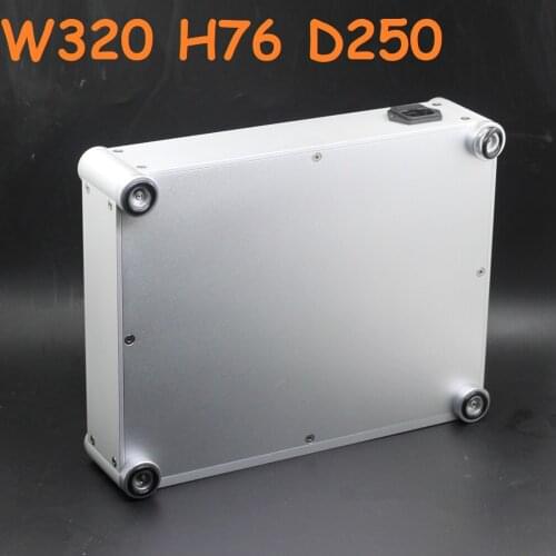 Sandblasting DAC Decoder Power Amplifier Enclosure Curved Design Quality Silver Headphone AMP DIY Aluminum Audio Shell W320