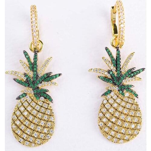 15x50mm Female high quality personality Pineapple asymmetric AB Earrings