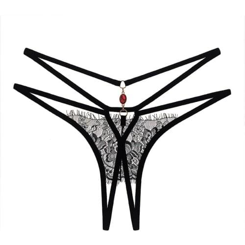 New Sexy Erotic Lingerie Women Lace Panties Sexy Bandage Briefs Crotchless Female Thong for Sex Embroidery Underwear