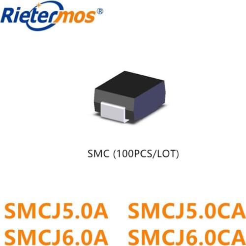 100PCS SMCJ5.0 SMCJ5.0A SMCJ5.0CA SMCJ6.0 SMCJ6.0A SMCJ6.0CA SMC DO-214AB MADE IN CHINA