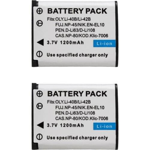 2Pcs/lot Li-40B Li 40B 42B Battery for Olympus Li-42B Lithium Ion Rechargeable Camera Battery Pack