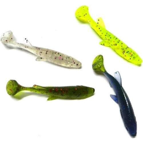 20pcs 5.5g 7.5cm Soft Lure Shad Swim Fishing Lure Fishing Tackle Jig Head Soft Lure Silicone Tiddler Bait Fishing Wobblers