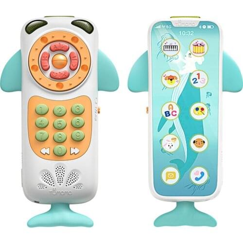 2020 New 1 Pcs Baby Cellphone Whale Shape Mobile Phone Kids Music Toys Early Educational Electric Phone Toy