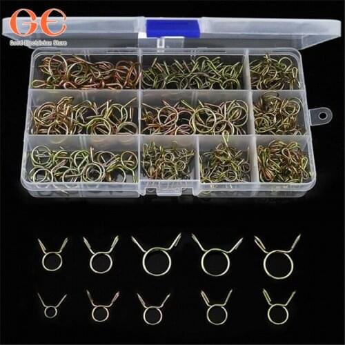 250Pcs Fuel Line Hose Tubing Spring Clip kit Oil Pipe Air Tube Clamps Set clamps for woodworking woodworking clamps