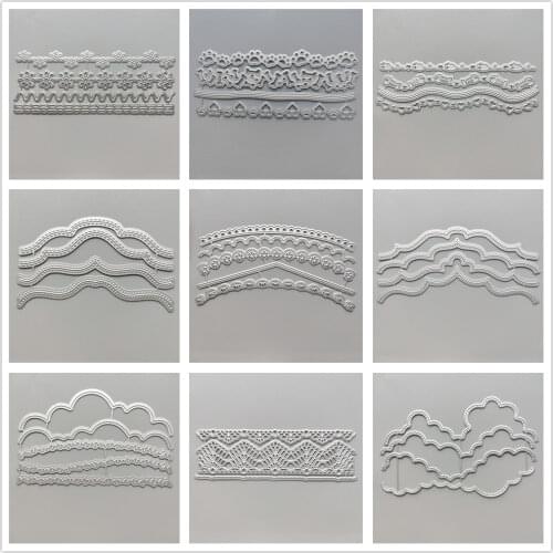 28 Styles) 2021 New Wavy Lace Metal Cutting Dies DIY Scrapbooking Paper Photo Album Crafts Mould Punch Embossing Stencils
