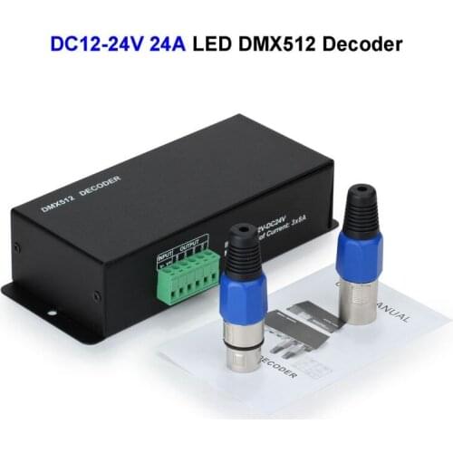 30pcs DC12V 24V 24A LED DMX512 Controller Decoder DMX For SMD 3528 5050 5730 RGB LED Strip Rigid Module