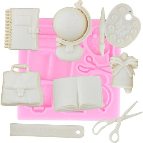 3D Craft Book Globe Silicone Molds Learning Tool Fondant Mold Cake Decorating Tools Candy Polymer Clay Chocolate Gumpaste Moulds