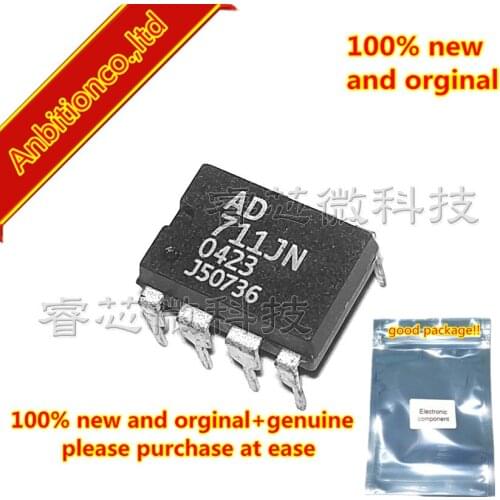 5pcs 100% New original AD711JN AD711JNZ Precision, Low Cost, High Speed, BiFET Op Amp DIP8 in stock