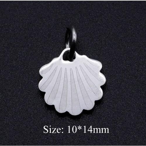 5pcs/lot Pearl Shell Stainless Steel DIY Pendant Charms For Necklace Bracelet Jewelry Making
