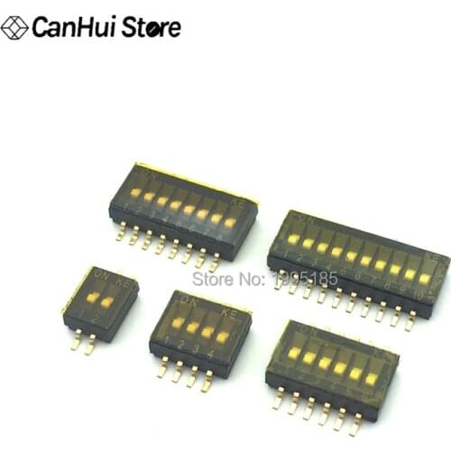 5pcs x SMD SMT Slide Type Switch 1P 2P 3P 4P 5P 6P 8P 10P 1.27mm Position Way DIP Black Pitch Toggle Switch Black Snap Switch