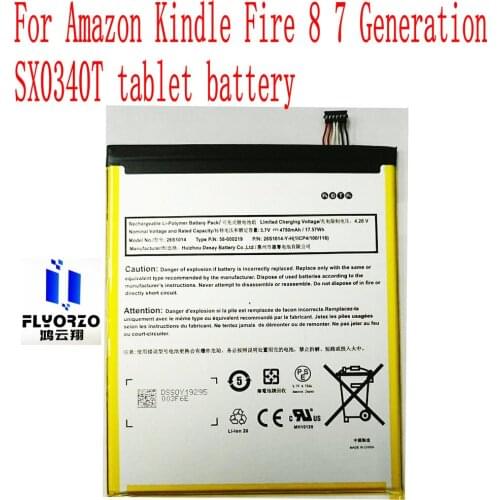 100% Brand new High Quality 4750mAh 26S1014 Battery For Amazon Kindle Fire 8 7 Generation SX0340T tablet battery