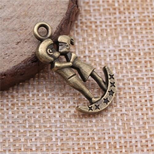 Free shipping 25pcs 28x15mm antique bronze Boy girl charms diy retro jewelry fit Earring keychain hair card pendant accessories