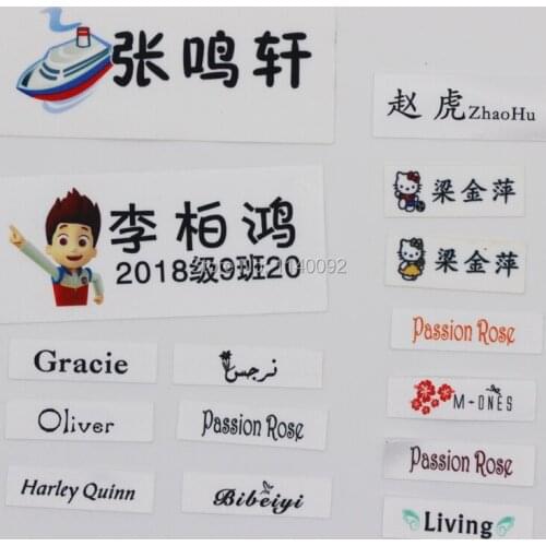 Free shipping custom name label for kids/clothing label/logo/garment tag/cotton printed tag/collar label/school bag label