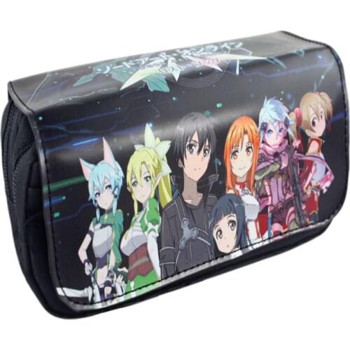 Anime Sword Art Online SAO Kirito Asuan Zipper Pencil Case Cosmetic Pouch Wallet Purse Bag