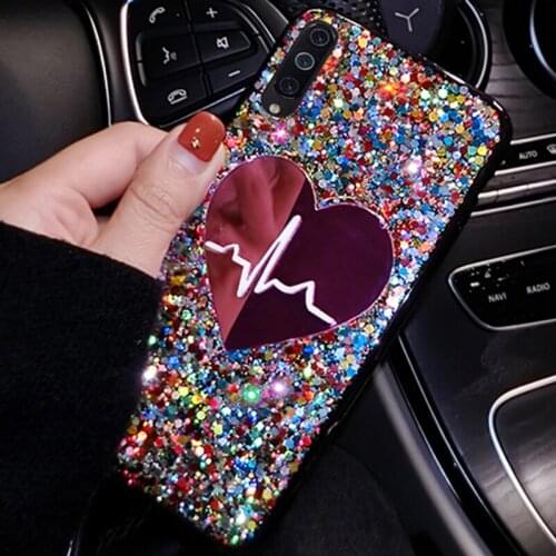 For Samsung Galaxy S20 Ultra S20 Plus Note 20 Case Sequins Big Love Case Cover for Samsung Note 20 Ultra Cover