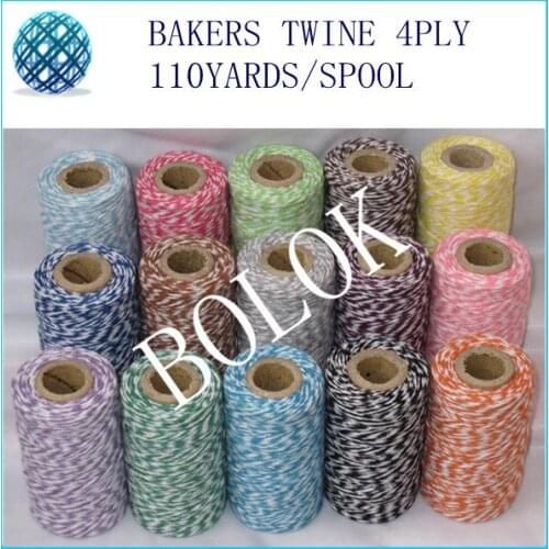 Colorful thin Bakers twine (110Yards/spool) 500pcs/lot ,divine twine, cotton twine 22kinds color you can choose by free shipping