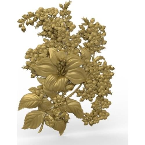 Flower 3D model relief STL model for CNC Router carving engraving artcam type3 aspire M381
