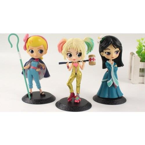 15cm 3Styles Disney Princess Figure Toys Mulan Toy Story Bo Peep Statue PVC Decoration Model Dolls