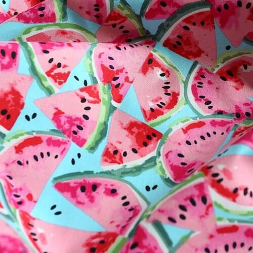 Cartoon Fruits Print Plain Weave Cotton Fabric for Clothes Dress Home Textile Pillow Sewing Quilting DIY Needlework Material