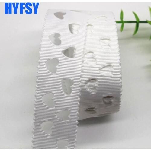 Hyfsy 10085 Heart-shaped lace hollow ribbon 10 yards DIY hair accessories hand-made materials gift packaging Grosgrain ribbons