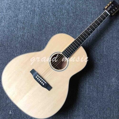 Custom Solid Wood Abalone Inlay Binding Acoustic Electric Guitar