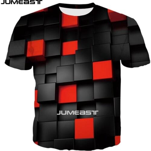 Jumeast Brand Men Women 3D Printed T-Shirt Lattice Shape Short Sleeve T Shirt Sport Pullover Tops Tees