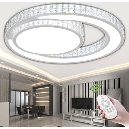 Ring Crystal Acrylic LED Ceiling Light Living room bedroom dining room home& business Dimming ceiling lamp AC110-240V