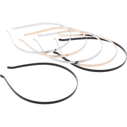Plain Metal Hairband Decorative Metal Headband for Girls Hair Band DIY Craft Hair Hoop 3 Colors