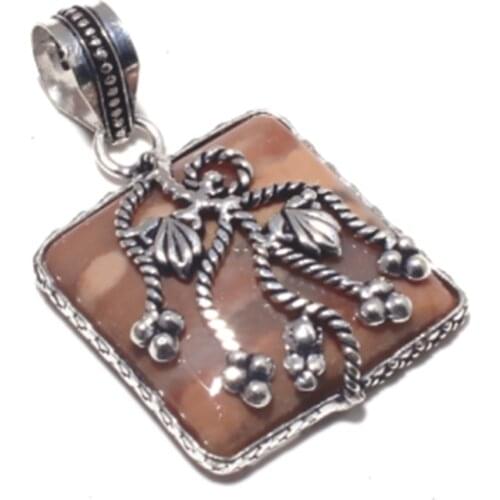 Honey Dendrite Opal Silver Overlay over Copper , 46 mm, P7123