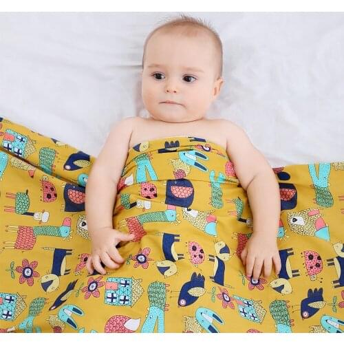 Cartoon Baby Blanket Swaddle Newborn Soft Plush+Cotton Baby Stroller Receiving Blankets Solid Bedding Set Cotton Quilt