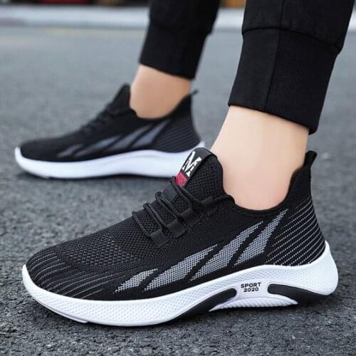Autumn Casual Men Sports Sneakers Mesh Black Gym Shoes Men Breathable Slip On Running Shoes Mens Trainers Male Footwear