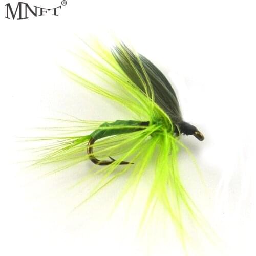 MNFT 10PCS Green Quill Dry Fly May fly Nymph for Fly Fishing Trout Bream Pan Fish Lures With Sharpend Hooks 16