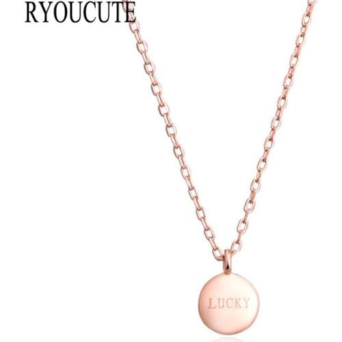 New Arrivals Silver Color Round Lucky Necklaces Pendants for Women Christmas Gift