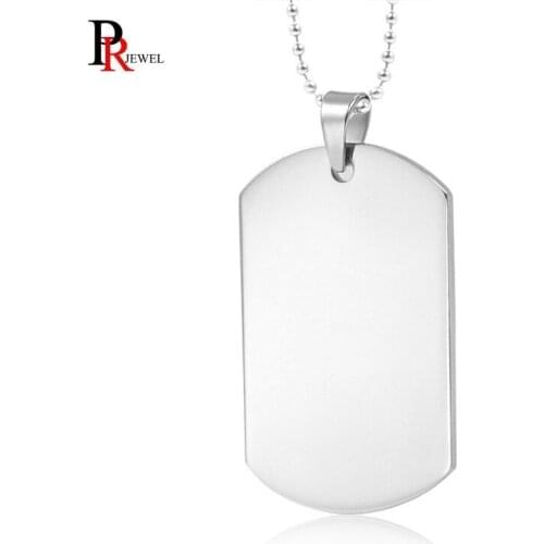 Mens Dog Tag Necklace Military GI Style Stainless Steel Male Collar Jewelry Free Ball Chain 24"