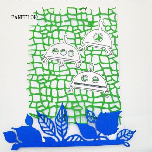 PANFELOU Alien flying saucer metal craft paper die cutting dies Scrapbooking/DIY Easter Halloween Embossing mould cards