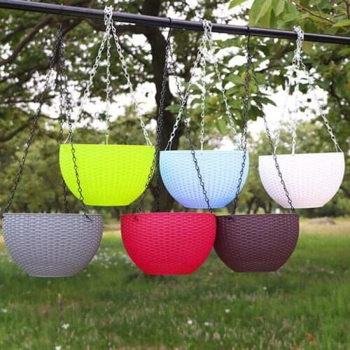 Resin Plant Flower Hanging Pot Basket Indoor Plant Grow Pot Hanger Outdoor Hanging Pot Holder Basket Garden Home Decor