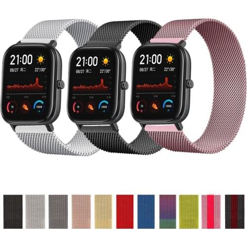 20mm 22mm Milanese watchband For Amazfit gts Bip Gtr 42mm 47mm Samsung galxy watch 3 45mm 46mm active 2 huawei watch gt2 strap