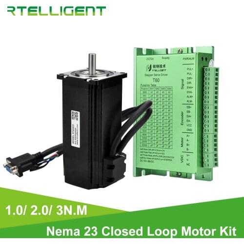 Rtelligent 4 set Nema 23 3N.M Closed Loop Stepper Motor with stepper Driver Kit and 3pcs Power supply