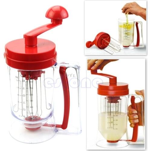 Manual Pancake Perfect Batter Dispenser Cupcakes Waffles Breakfast Mixer Mix Hot Blenders