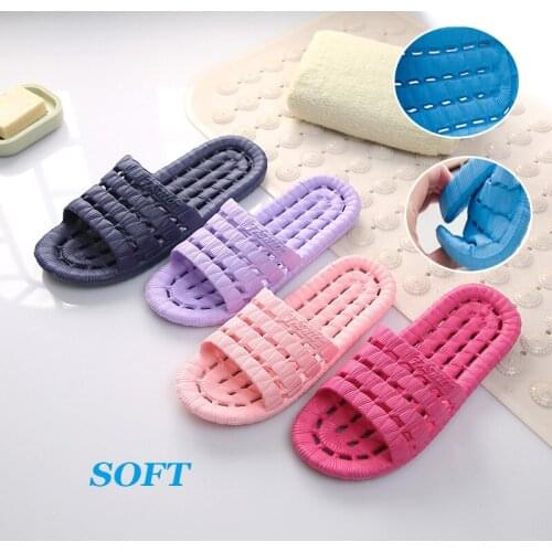 Women Indoor Slippers Soft-soled Floor Flat Shoes Hollowed-out Eva Flip Flops Men Non-slip easeful Bathroom Home Summer Slippers