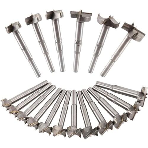 18pcs 15-40mm Forstner Carbon Steel Boring Drill Bits Woodworking Self Centering Hole Saw Tungsten Carbide Wood Cutter Tools Set