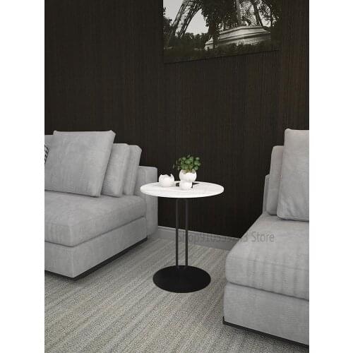 Light Luxury Home Rock Board Side Table Small Apartment Corner Table Flower Table Simple Balcony Coffee Table Small Round Table