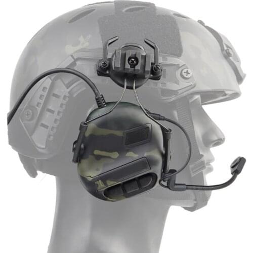 Tactical Helmet Headset Electronic Anti-noise Shooting Earmuff with Communication Microphone Sponge Ear Pads Outdoor Hunting