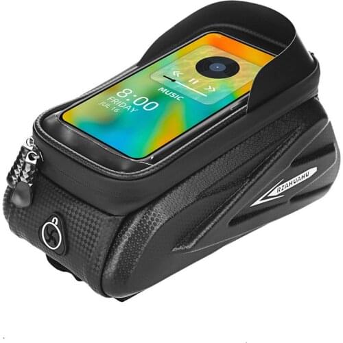 Outdoor Riding Equipment Hard Shell Front Beam Bag Mountain Bike Bag Mobile Phone Touch Screen Waterproof Storage Bag (opp)