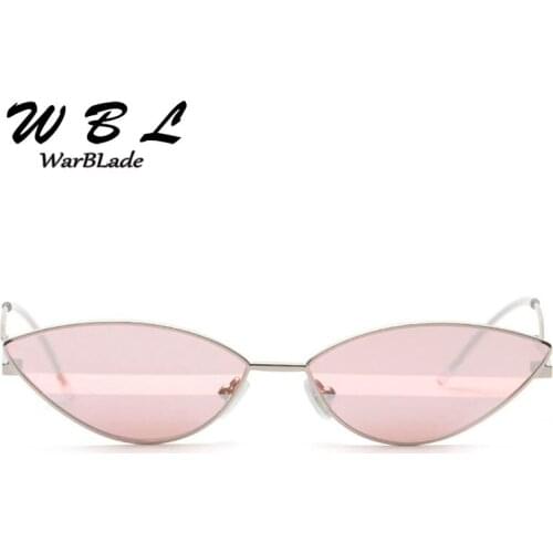 WarBLade Women Small Sunglasses Fashion Cat Eye Sun Glasses For Women Summer Accessories Metal Frame Candy Color 2019 New