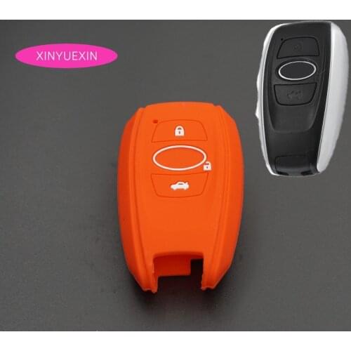 Xinyuexin Silicone Rubber Car Key Cover for Subaru Legacy Impreza Forester Xv Trezia BRZ Wrx Levorg Outback 3 Buttons Smart Key