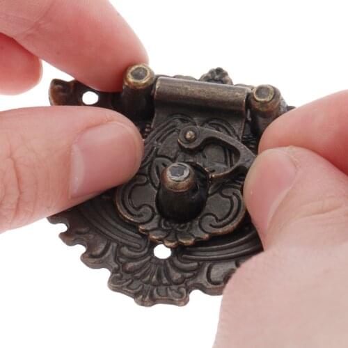 56mm*50mm Hasp Toggle Buckle Antique Bronze Latches Lock Clip Clasp Wooden Jewelry Gift Box Cabinet Decor Furniture Hardware