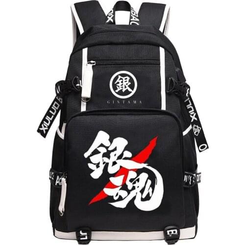 Gintama Anime Bag School bag Large capacity multifunctional backpack Computer bag leisure travel bag Creative Gifts for Children