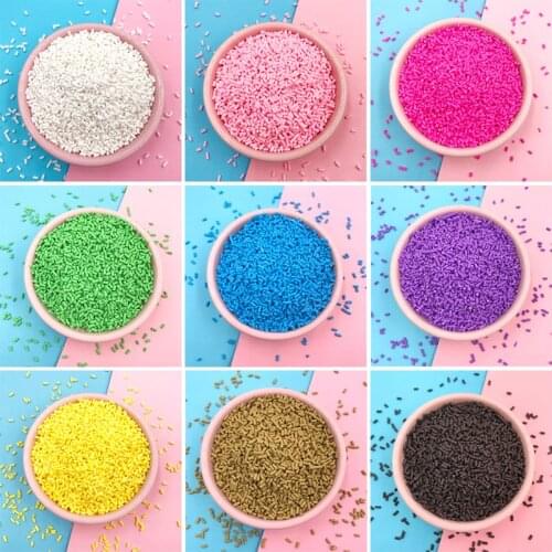 100g Short Cylindrical Clay Sprinkles Fake Cake Decoration Accessories Soft Clay Sprinkles for Crystal Mud DIY Nail Art Craft
